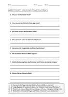 Vorschau - Arbeitsblätter - AB mit Fragen zum Thema "Römisches Reich" + Lösungsblatt + Infografik - Deckblatt
