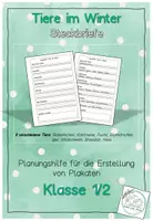 Vorschau - Arbeitsblätter - Tiere im Winter - Steckbriefe als Planungshilfe für Plakate - Deckblatt