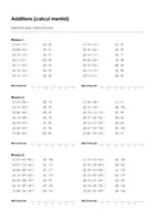 Aperçu - Feuilles d'exercices - Additions (calcul mental) - Exercices avec mots à trouver #02#G - Page de couverture