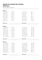 Aperçu - Feuilles d'exercices - Ajouter et soustraire des nombres décimaux - Exercices avec mots à trouver #04#D - Page 3