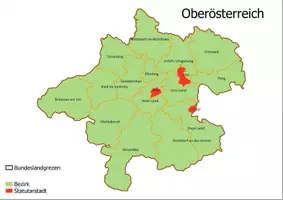 Vorschau - Poster - Karte Administrative Gliederung Bundesland Oberösterreich - Deckblatt