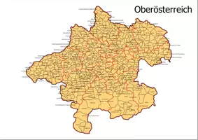 Vorschau - Poster - Karte Administrative Gliederung Bundesland Oberösterreich - Seite 1