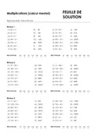 Aperçu - Feuilles d'exercices - Multiplications (calcul mental) - Exercices avec mots à trouver #23#G - Page 1