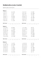Aperçu - Feuilles d'exercices - Multiplications (calcul mental) - Exercices avec mots à trouver #23#G - Page 3