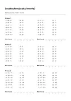 Aperçu - Feuilles d'exercices - Soustractions (calcul mental) - Exercices avec mots à trouver #33#G - Page de couverture
