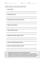 Vorschau - Arbeitsblätter - AB mit Fragen zum Thema "Saturn" + Lösungsblatt + Infografik - Deckblatt