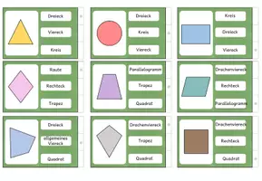 Vorschau - Fördermaterial/Inklusion - geometrische Formen - 25 klammerkarten - Deckblatt