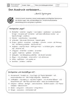 Vorschau - Arbeitsblätter - Feedbackbogen Inhaltsangabe + Ausdruck verbessern - Seite 1