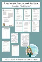 Vorschau - Arbeitsblätter - Forscherheft Quadrat und Rechteck - Deckblatt