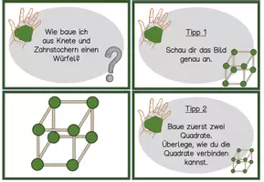 Vorschau - Spiele - Anleitung Kantenmodell Würfel mit Knete - Deckblatt