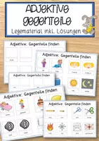 Vorschau - Anderer Materialtyp - Adjektive – Gegenteile – Legematerial inkl. Lösungen - Deckblatt
