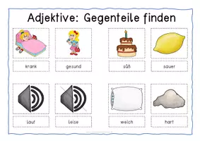 Vorschau - Anderer Materialtyp - Adjektive – Gegenteile – Legematerial inkl. Lösungen - Seite 1