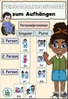 Vorschau - Präsentationen/Tafelbilder - Personalpronomen zum Aufhängen - Wandmaterial / Tafelmaterial - DaZ / DaF - Seite 1