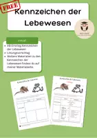 Vorschau - Arbeitsblätter - Kennzeichen der Lebewesen Freebie NaWi Biologie Grundlagen Gymnasium Gesamtschule - Deckblatt