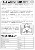 Vista previa - Hojas de trabajo - All about ChatGPT - Reading Comprehension (2-times differentiated + Conversation Strips) - página 2