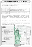 Vista previa - Hojas de trabajo - New York City - Reading Comprehension (2-times differentiated + Conversation Strips) - página 1