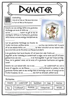 Vorschau - Stundenentwürfe - Demeter - Griechische Götter - Lückentext mit Wortspeicher - Deckblatt