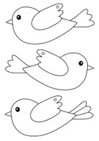 Vorschau - Mal- und Bastelvorlagen - Frühlings Girlande - Kooperatives Ausmalen & Basteln - Vögel & Blumen - Seite 1