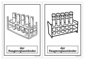 Vorschau - Präsentationen/Tafelbilder - Bildkarten Reagenzglasständer schwarz / weiß Laborgeräte - Seite 3