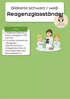 Vorschau - Präsentationen/Tafelbilder - Bildkarten Reagenzglasständer schwarz / weiß Laborgeräte - Deckblatt