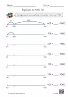 Vorschau - Arbeitsblätter - Ergänzen bis 1000 (8 AB mit Lernvideolink) - Deckblatt