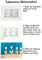 Vorschau - Stundenentwürfe - Tulpenwiese Weitermalbild, Kunst Grundschule - Seite 3