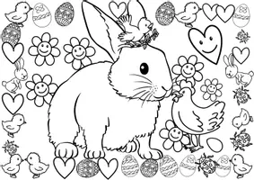 Vorschau - Mal- und Bastelvorlagen - Happy Easter - Frohe Ostern, lustige Ausmalbilder/Osterkarten - Seite 1