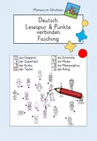 Vorschau - Arbeitsblätter - Lesespur und Punkte verbinden: Fasching - Deckblatt