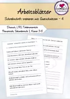 Vorschau - Arbeitsblätter - 2 Arbeitsblätter "Schreibschrift mit Quatschsätzen 4" - LRS, Deutsch - Klasse 3-6 - Deckblatt