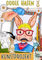 Vorschau - Mal- und Bastelvorlagen - Coole Osterhasen: Frühling Bastelvorlage/Kunstprojekt - Deckblatt
