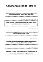 Vista previa - Juegos / Gamificación - Adivinanzas con la letra H, castellano - Portada