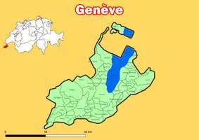 Vorschau - Poster - Karte Administrative Gliederung Kanton Genève Schweiz - Deckblatt