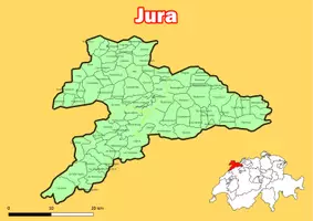 Vorschau - Poster - Karte Administrative Gliederung Kanton Jura Schweiz - Deckblatt