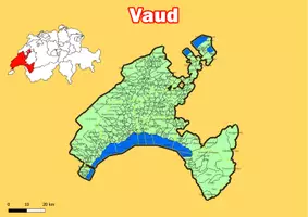 Vorschau - Poster - Karte Administrative Gliederung Kanton Vaud Schweiz - Deckblatt