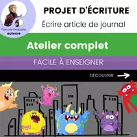 Aperçu - Préparation de séance / Séance complète - Atelier Écriture Monstres Écrire Article Journal - Page de couverture