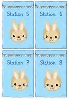Vorschau - Stationenlernen - Frühling Stationsschilder Hasenklasse Ostern hellblaue Version classroom management - Seite 2