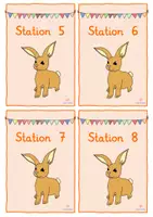 Vorschau - Stationenlernen - Frühling Stationsschilder 1-20 Hase orange classroom management - Seite 2