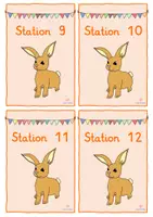 Vorschau - Stationenlernen - Frühling Stationsschilder 1-20 Hase orange classroom management - Seite 3