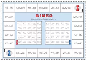 Vorschau - Spiele - Bingo Brettspiele Addition und Subtraktion im Tausenderraum (ab Klasse 3) - Seite 1
