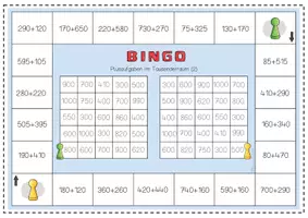 Vorschau - Spiele - Bingo Brettspiele Addition und Subtraktion im Tausenderraum (ab Klasse 3) - Seite 2