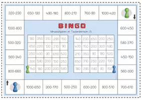 Vorschau - Spiele - Bingo Brettspiele Addition und Subtraktion im Tausenderraum (ab Klasse 3) - Seite 3