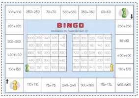 Vorschau - Spiele - Bingo Brettspiele Verdoppeln und Halbieren im Tausenderraum (ab Klasse 3) - Seite 2