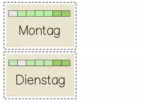 Vorschau - Poster - Tafelkalender Visualisierung auf Deutsch und Englisch (beige) - Seite 1