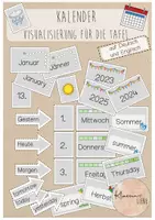 Vorschau - Poster - Tafelkalender Visualisierung auf Deutsch und Englisch (grau) - Deckblatt