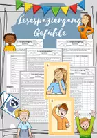 Vorschau - Arbeitsblätter - Lesespaziergang Gefühle 6-fach differenziert - Deckblatt