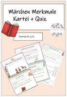 Vorschau - Aufgabenkarten - Märchen Merkmale: Kartei und Quiz - Deckblatt
