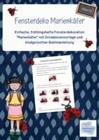 Vorschau - Mal- und Bastelvorlagen - Fensterbild Marienkäfer - Bastelanleitung mit Vorlagen - Deckblatt