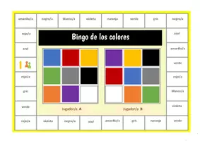 Vorschau - Spiele - Los colores - Bingo Spiel (für zwei) - Seite 1