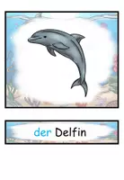 Aperçu - Matériel pour travaux manuels / dessin - Cartes illustrées Cartes de mots en allemand "Tiere im Meer" - Page 1