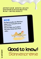 Vorschau - Präsentationen/Tafelbilder - APPETIZER ERSTE HILFE: Infoeinheit Sonnencreme - Deckblatt